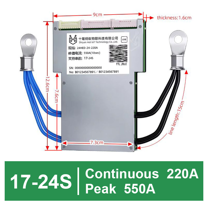 ANT Smart BMS 17-24S 60V 72V 50-420A  for Lifepo4  Li-Ion Lto Battery Smart Balance Board