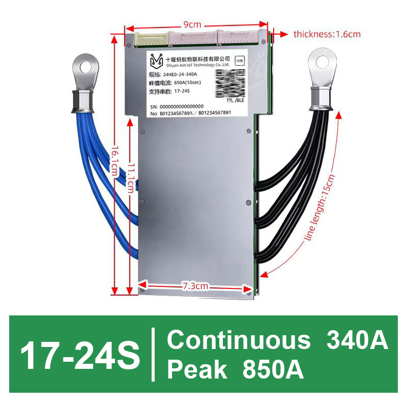 ANT Smart BMS 17-24S 60V 72V 50-420A  for Lifepo4  Li-Ion Lto Battery Smart Balance Board