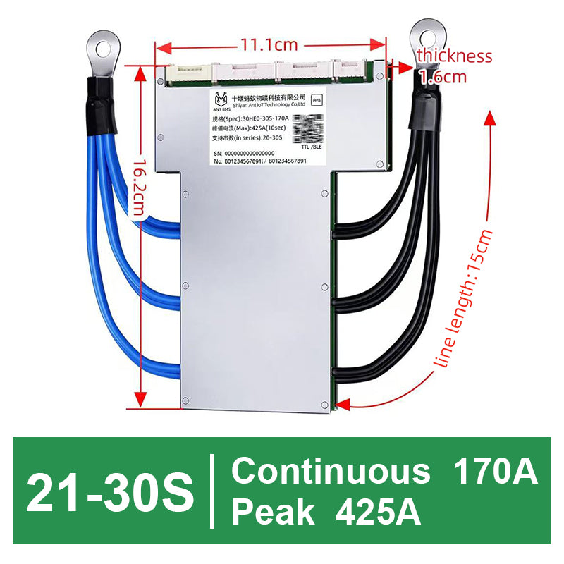 ANT Smart BMS 21-30S 72V 96V 170A-420A for Lifepo4 Li-Ion Lto Battery Smart Balance board